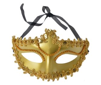 Dekorativna Venecijanska Maska, Zlatna, 18x10x10 cm