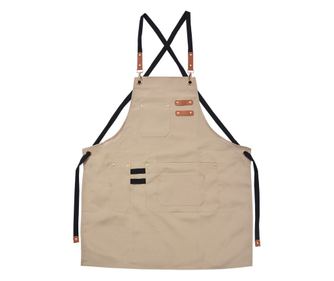 Bézs textil konyhai kötény 75x66 cm