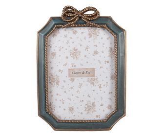 Πράσινη και Χρυσή Φωτογραφική Κορνίζα από Πολυρεσίνη για Τραπέζι/Τοίχο, 16x2x22 εκ. / 13x18 εκ.