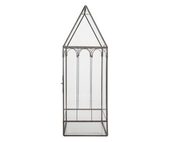 Mini skleník stříbrnošedé barvy 15x15x45 cm