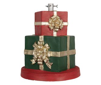 Többszínű kerámia fém karácsonyfa talp, Ø 44x54 cm