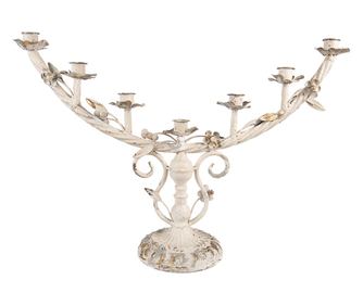 Ρετρό Μπεζ Μεταλλικό Κηροπήγιο 58x16x37 εκ.