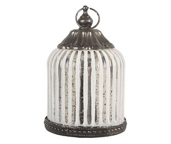 Felinar cu led sticla metal Ø 8x12 cm