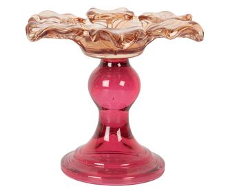 Oranžovo-růžový skleněný svícen Ø 14x11 cm