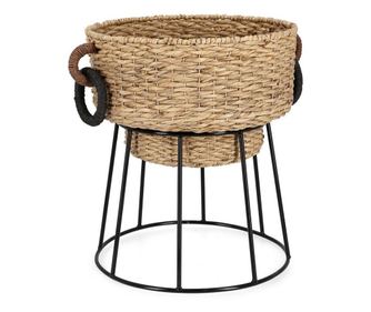 Crni prirodni držač za posude za cvijeće Tanisha Ø48x58 h