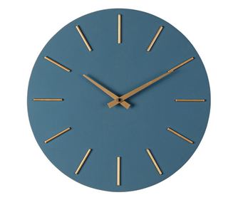 Modra in zlata stenska ura Timeline Ø40x5h