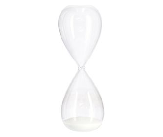 Kronos dekoratív homokóra fehér homokkal Ø10x29h