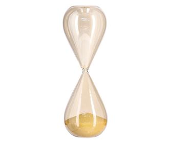 Kronos dekoratív homokóra okkersárga homokkal, üveg, Ø10x29,3h