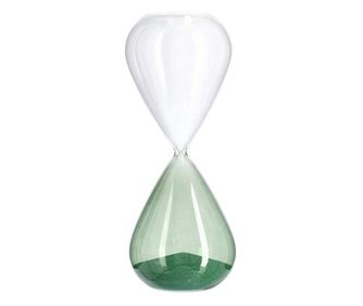 Zöld üveg dekor homokóra Kronos Ø8.3x20.3h