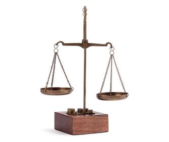 Dekorativna vaga, drvo i metal, 14x6x18v