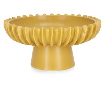 Ochrowa ceramiczna misa dekoracyjna Eldar Ø26x13.5h