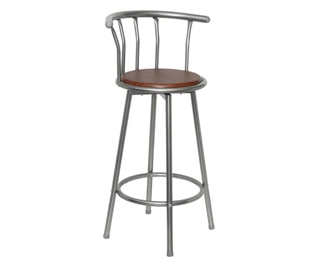 Barski stoli 2 kosa, rjavi, jeklo