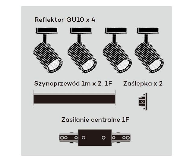 Light Prestige 1-фазна релсова система Tokio LP-787 SET 1F BK Черна с регулиране