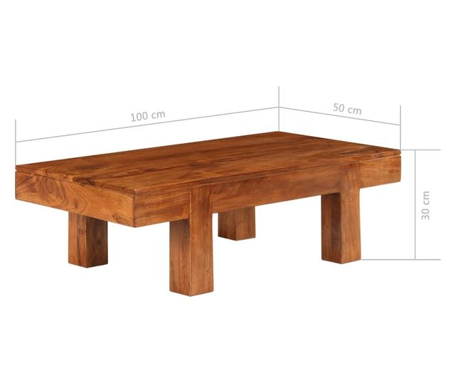 Coffee table, 100x50x30 cm, solid acacia wood with sheesham finish