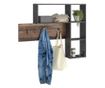 FMD Zidna vješalica za odjeću s 4 pretinca, antracit i tamno smeđa thumbnail 1