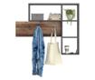 FMD Zidna vješalica za odjeću s 4 pretinca, antracit i tamno smeđa thumbnail 3