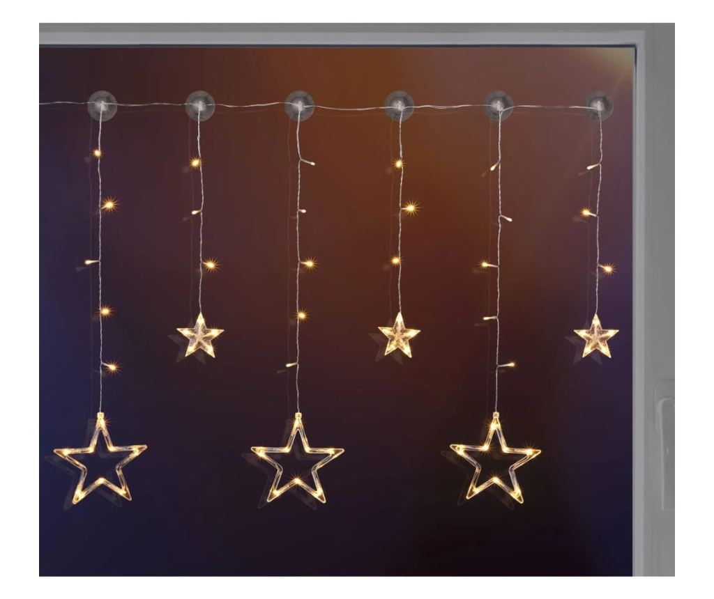 Zavjesa s osvijetljenim zvjezdicama Fairy, s 63 LED svjetla - 2