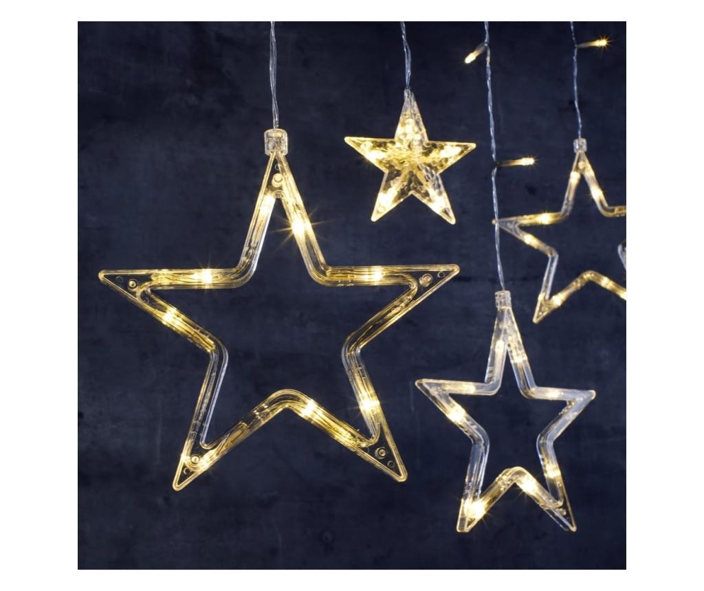 Zavjesa s osvijetljenim zvjezdicama Fairy, s 63 LED svjetla - 3