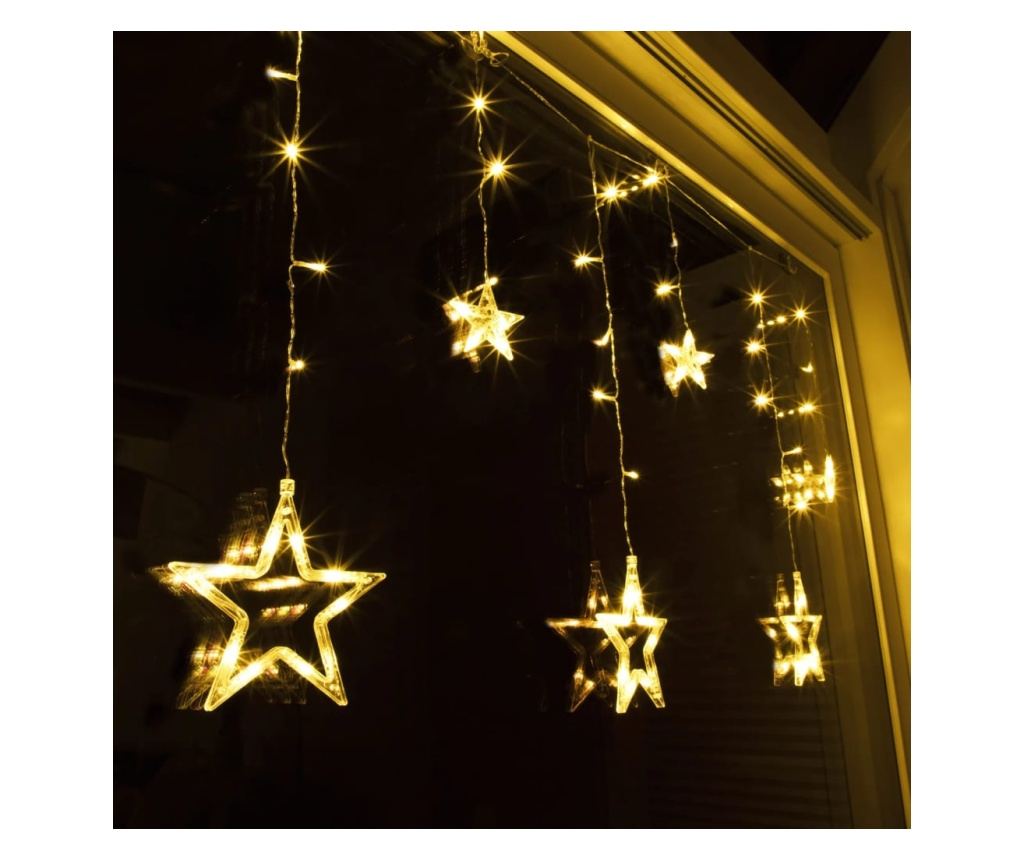 Zavjesa s osvijetljenim zvjezdicama Fairy, s 63 LED svjetla - 4