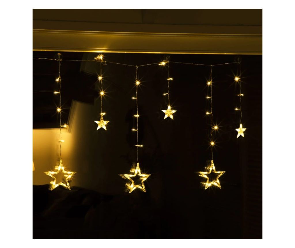 Zavjesa s osvijetljenim zvjezdicama Fairy, s 63 LED svjetla - 5