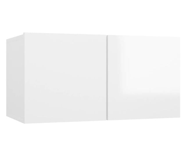 Set TV ormarića, 8 dijelova, bijeli visoki sjaj, PAL