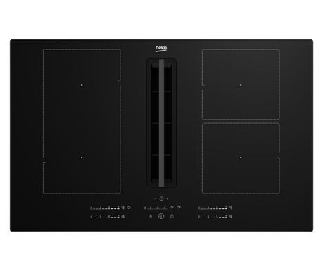 Beko HIXI 84700 UF Crna ugradbena indukcijska ploča za kuhanje 80 cm s 4 zone i integriranom napom