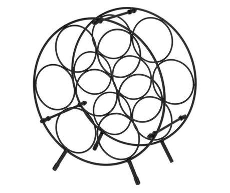 Suport 7 sticle vin Koopman, metal, 31x18x34 cm, negru