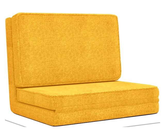 Sklopiva podna stolica, žuta senf, tekstilni materijal