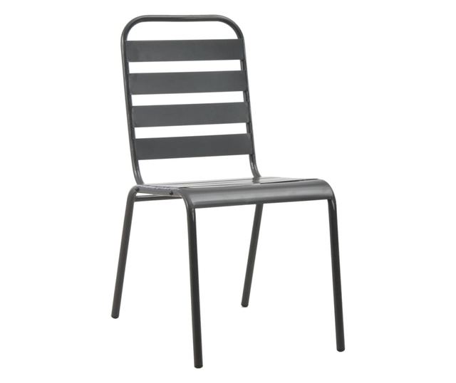 Set bistro namještaja, 3 dijela, tamno siva, čelik