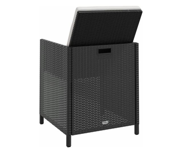 Set vanjskog namještaja 13 komada crna, poliratan, drvo akacija