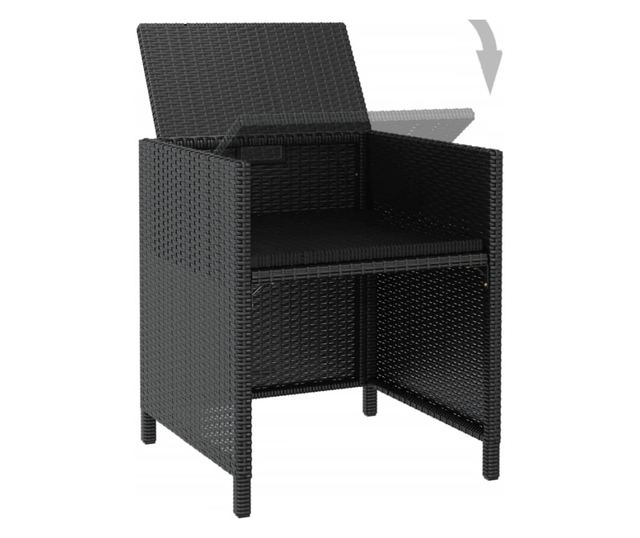 Set vanjskog namještaja 13 komada crna, poliratan, drvo akacija