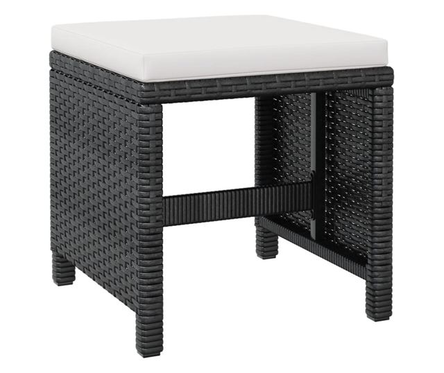 Set vanjskog namještaja 13 komada crna, poliratan, drvo akacija