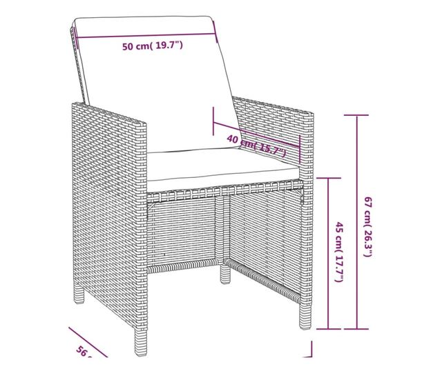 Set vanjskog namještaja 13 komada crna, poliratan, drvo akacija