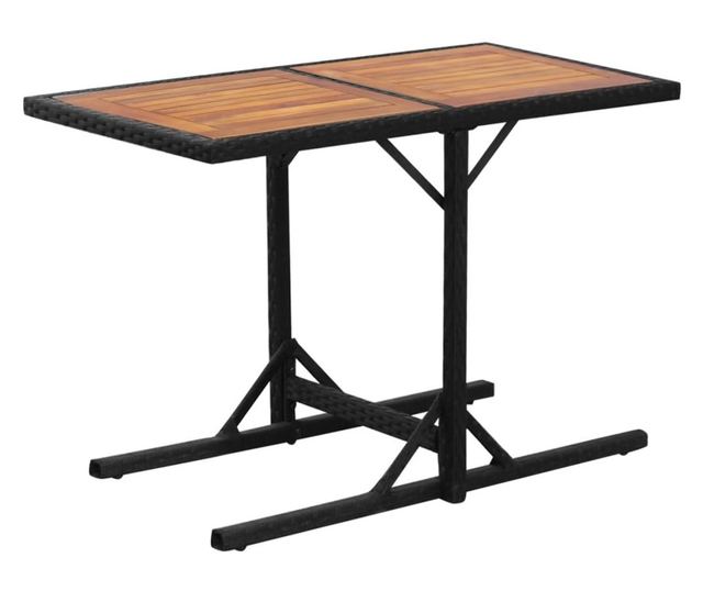 Bistro set s jastucima, 3 dijela, crna, poliratan