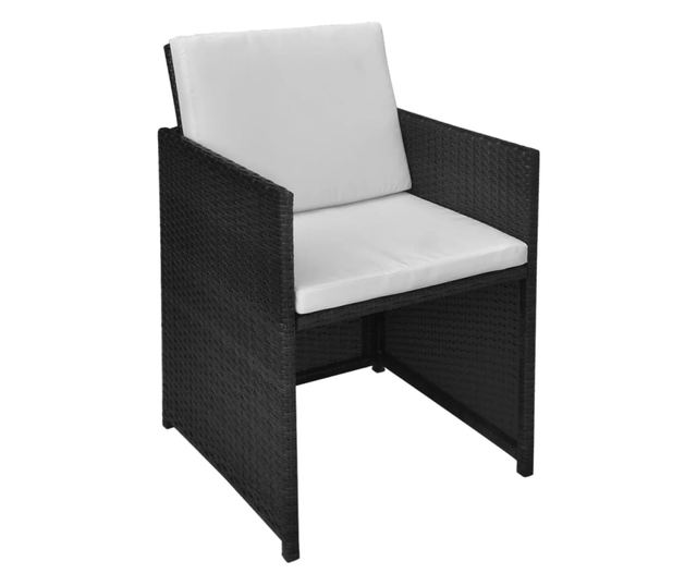 Bistro set s jastucima, 3 dijela, crna, poliratan