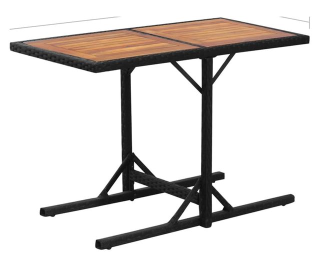 Bistro set s jastucima, 3 dijela, crna, poliratan