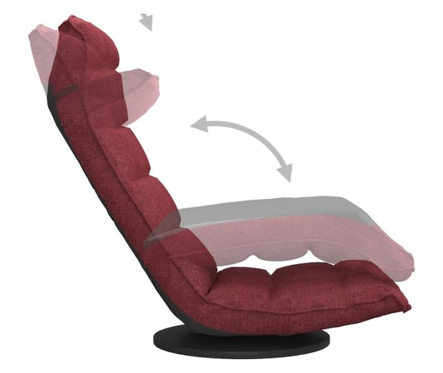 Pivotalna podna stolica, vino crvena, tekstilni materijal