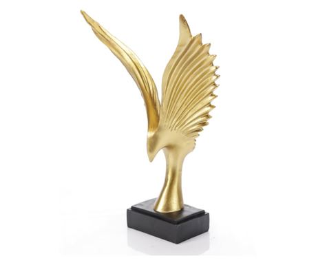 Statueta din rasina, bird gold, auriu, 26 cm 