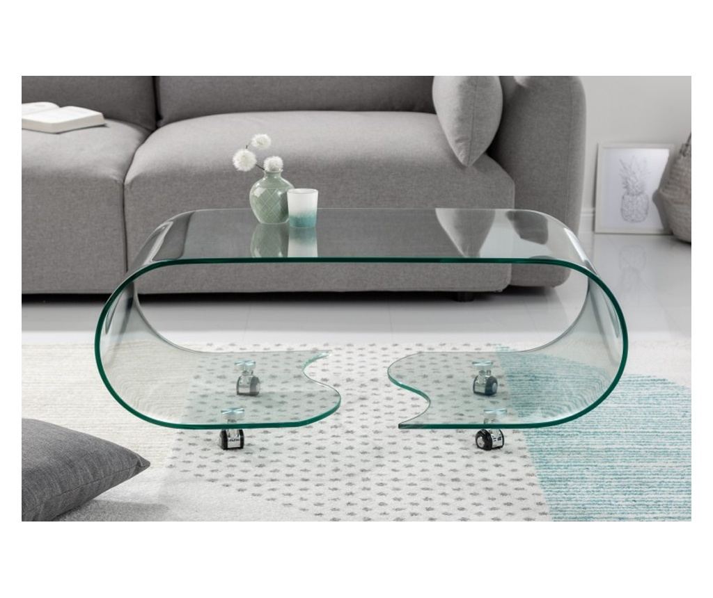 Măsuță de cafea Vstyle Irresistible 287242, Transparent, Sticlă 40x90x50 - 3