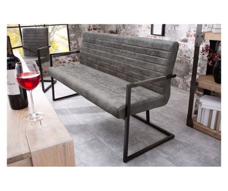 Bancă Vstyle Irresistible 287320, Gri, Microfibră, Poliester 88x160x63