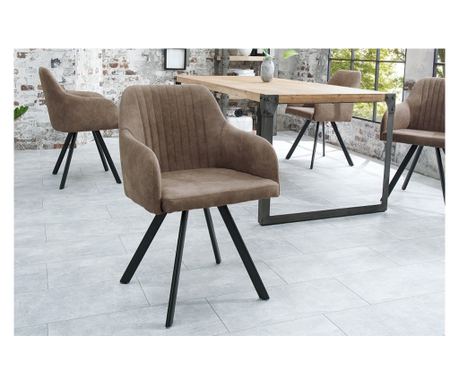 Vstyle Irresistible Stol 287339, Taupe, Črna, Kovina, Mikrovlakna, Poliester