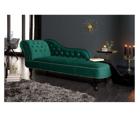 Vstyle Irresistible 287544 Chaise Lounge, Πράσινο, Βελούδο, Ξύλο, Πολυεστέρας 73x170x60
