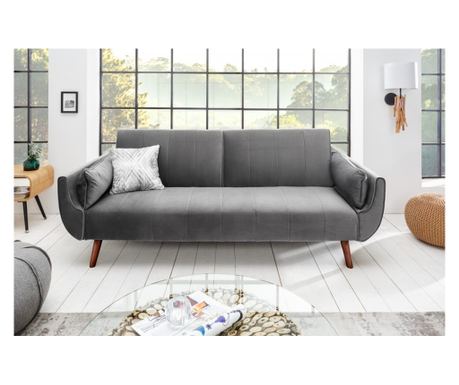 Kauč na razvlačenje Vstyle Irresistible 287726, siva, srebrna, baršun, poliester 88x220x91