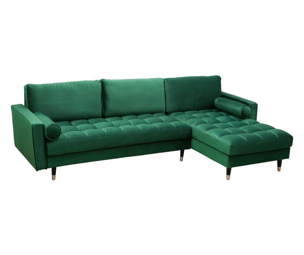 Colțar Vstyle Irresistible 287790, Verde, Catifea, Poliester 85x260x83 - 4