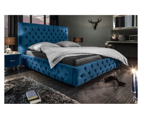 Vstyle Irresistible Κρεβάτι 287889, Μπλε, Βελούδο, Ξύλο, Πολυεστέρας 138x210x220