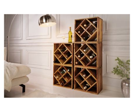 Stalak za boce Vstyle Irresistible 288067, boja drva, drvo 40x40x25