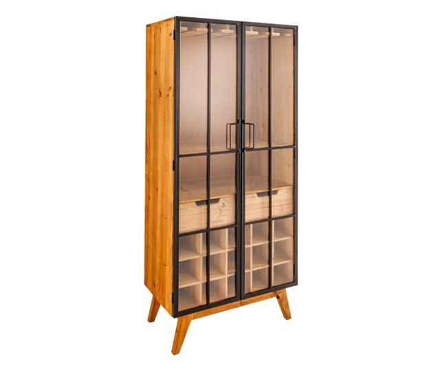 Dulap bar Barski, culoare lemn, negru