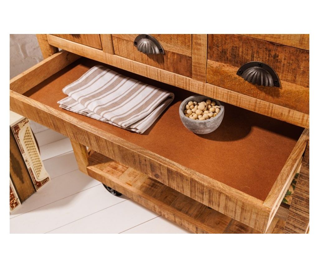 Vstyle Irresistible Bar Cabinet 288594, Culoare Lemn, Negru, Metalwood 92x86x46 - 3