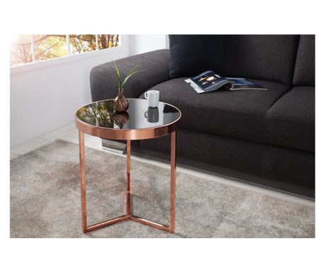 Komplet 2 pomožnih mizic Vstyle Irresistible 288916, črna barva, varnostno steklo, kovina, dimenzije 50x45x45 cm.