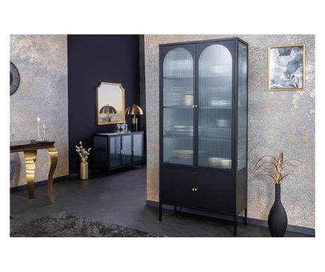 Βιτρίνα Vstyle Irresistible 289144, Μαύρο, Χρυσό 180x80x35